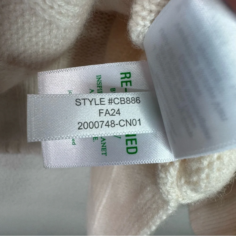 J. Crew Collection Lace Up Sweater 100% Cashmere Cream  Ribbed S NWT *flaw - Picture 11 of 14